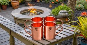 Juego de 4 Tazas Moscow Mule Clásicas Martilladas, Hechas a Mano, de 16 Onzas, Cobre Puro Sólido Sin Recubrimiento, Ecológicas y Modernas - Product Image 4