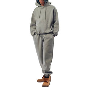 Conjunto de Sudadera con Capucha y Pantalones Deportivos Extra Grandes Personalizados OEM, Chándal Holgado de Algodón Grueso para Hombre, Servicio OEM - Product Image 4