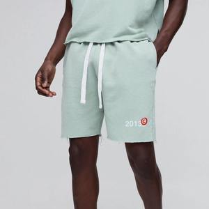 Shorts décontractés pour hommes 2025, style streetwear, avec logo personnalisé, 100 % coton, respirants, séchage rapide, imprimé uni, fermeture à cordon de serrage - Product Image 1