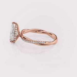 Bague en diamant de culture certifié IGI pour mariage et fiançailles en or jaune/blanc et or rose massif 14 carats - Product Image 4