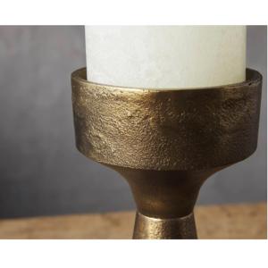 Candelabro de tallo largo de Metal dorado antiguo, soporte minimalista de forma cuadrada Vintage, juegos al por mayor para decoración del hogar - Product Image 3