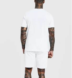 Ensemble de short de fitness unisexe de haute qualité 100% coton avec logo personnalisé conception solide saison d'été jogging chemise bas actifs - Product Image 4