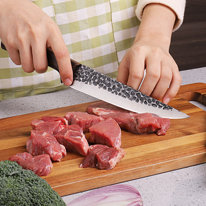 Venta al por mayor de accesorios de cocina de acero inoxidable personalizados de alta calidad OEM ODM, cuchillo de cocina de carne afilado forjado - Product Image 6