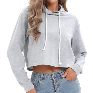 Casual streetwear <b>Drop</b> Shoulder figures breathable For Women Long Sleeve Hoodie with Raw Edge Hem Casual Everyday Wear - Product Image 2