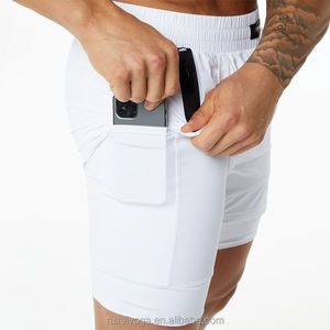 Pantalones cortos deportivos básicos para correr para hombre, nuevos Pantalones deportivos para gimnasio, entrenamiento, playa, baloncesto, pantalones sueltos, patrón sólido, malla bordada - Product Image 4