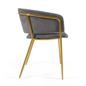 Chaise de salle à manger Lamosa en fer de haute qualité avec finition dorée pour salle à manger, hôtel et appartement - Product Image 3