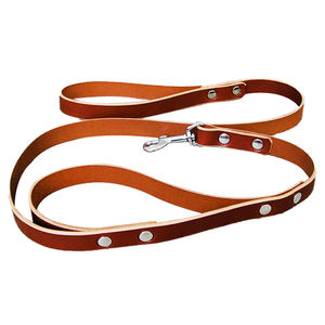 Correa de perro de cuero duradero de Color sólido negro personalizado con estilo de lujo ajustable todos los accesorios de latón personalizados - Product Image 5