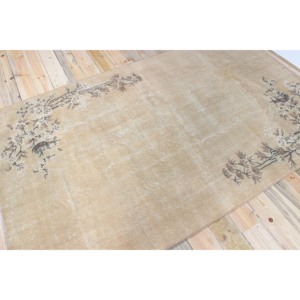 Tapis turc vintage, grand tapis de 5,1 x 8,3 pieds, tapis floral brun bronze - Product Image 2