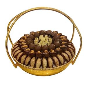 Gold Metal <b>Chocolate</b> Bowl with Fancy Design Greatest Quality Modern Eco-Friendly Dessert Holder for <b>Weddings</b> and Events - Product Image 1