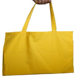 Sac fourre-tout en coton biologique 100% avec grandes poignées en corde, robuste, en toile, réutilisable pour les courses, la plage, personnalisable avec fermeture éclair - Product Image 5