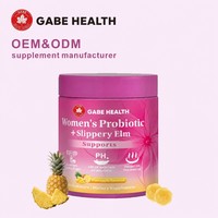 Gummies Probiotiques pour Femmes avec Écorce d'Orme Rouge, Favorisent l'Équilibre de la Flore Vaginale, le pH, l'Immunité et la Santé Digestive, 60 unités, Marque Privée OEM