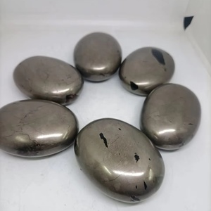 Piedras de Pirita Ovaladas Pulimentadas, Naturales, para Sanación Metafísica, Reiki, Meditación, Cristales Coleccionables, Duraderos - Product Image 1