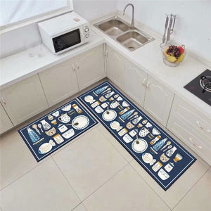 พรมปูพื้นครัวแบบสั่งทำพิเศษ กันลื่น ผลิตจากโพลีเอสเตอร์กำมะหยี่เนื้อนุ่ม ด้านบนเป็นคริสตัลฟลีซ ด้านหลังเป็นลายจุด ทันสมัย นุ่มสบาย กันน้ำ - Product Image 6