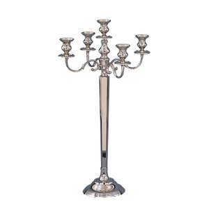 Candelabro de plata en relieve de alta calidad, precio al por mayor, candelabro de 5 brazos para decoración de boda, candelabros hechos a mano de Navidad - Product Image 5