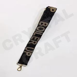 Correa de monedero con cuentas de caldera UP, correas de bolsa de cuentas de semillas de oro blanco personalizadas, correa de cuentas para bolsos - Product Image 1