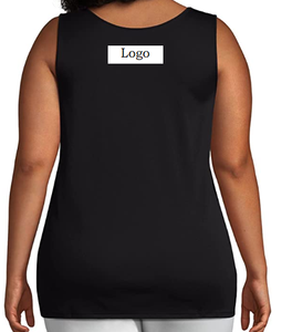 Camisetas de Tirantes Deportivas de Punto de Primera Calidad para Mujer, Color Sólido, Corte Ajustado, Casual, Transpirable, con Logotipo Frontal, Poliéster/Algodón - Product Image 2