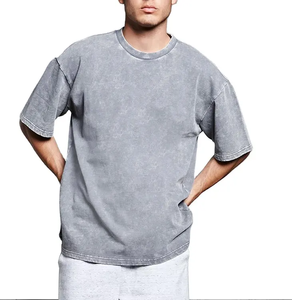 T-shirt pour hommes surdimensionné en coton lourd de haute qualité à impression personnalisée et unie, lavage à l'acide, grande taille, t-shirt vintage vierge pour hommes - Product Image 3