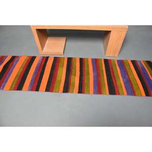 Moderno naranja negro 2,2 X 9.2ft lana área grande sala de estar alfombra Patchwork alfombra turca látex para pasillo rectángulo habitación alfombra - Product Image 3