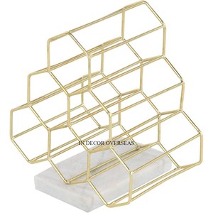 Suministro directo de fábrica La mejor calidad de madera y plata Alambre de metal pulido brillante Hecho Soporte para botellas de vino y cerveza Bastidores - Product Image 3