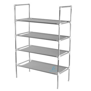 Adjustable 4-Shelf Metal <b>Storage</b> Rack Standing Type for <b>Kitchen</b> Space - Product Image 1