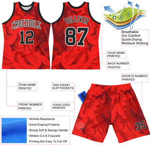 Ensemble de vêtements d'équipe uniforme de basket-ball Maillot et short à logo personnalisé Kit de vêtements de sport d'entraînement léger et respirant à séchage rapide - Product Image 4