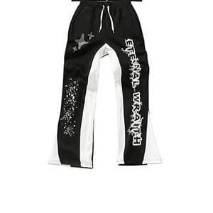 Ensemble de survêtements pour hommes Logos imprimés personnalisés noirs haute qualité 100% coton polaire hiver Streetwear Vintage 2 1 Design léger - Product Image 5