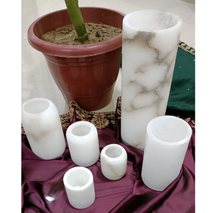 Bougeoir en onyx blanc de luxe Usine de conception personnalisée Vente en gros Prix bas Expédition rapide Parfait pour les fêtes de fin d'année - Product Image 1