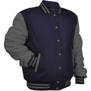 Chaqueta universitaria de béisbol personalizada al por mayor para hombre con diseño de bordado frontal, chaqueta de calle revestida para hombre - Product Image 5