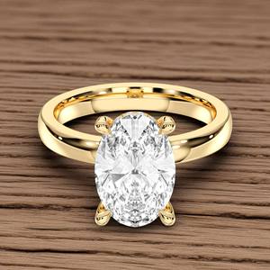 Anillo de compromiso solitario de 3,19 quilates de moissanita de forma ovalada y redonda de quilates, hecho en plata para mujer - Product Image 3