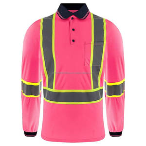 Camiseta Polo de Seguridad de Alta Visibilidad 100% Algodón OEM, Manga Larga, Ropa de Trabajo de Seguridad, Cinta Reflectante, Función Antiarrugas, Estampada - Product Image 4