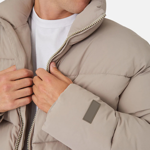 Custom Logo Canvas Men's Winter Puffer Jacket-High Quality Hooded Breathable <b>Windproof</b> Casual Fashion - Product Image 5