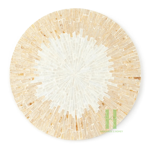 Square Mother of Pearl Placemat Mother of Pearl Charger <b>Plates</b> for Dining Table Boho Rattan Charger <b>Plates</b> From Vietnam Factory - Product Image 3