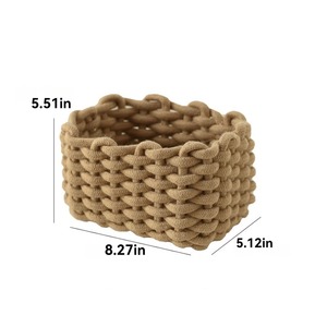 Petit panier en macramé pour les essentiels de table, utilisation quotidienne, rangement décoratif pour la maison, le bureau et la cuisine, vente en gros en provenance d'Inde - Product Image 2