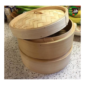 Cuiseur vapeur rond en bambou écologique, mini cuiseur vapeur en bambou de qualité supérieure pour la cuisine et les restaurants, cuiseur vapeur en bambou parfait pour la cuisine asiatique - Product Image 1