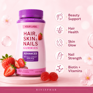 Complément alimentaire en gommes à la biotine haute puissance, marque privée, avec biotine <span class=keywords><strong>et</strong></span> multivitamines pour des <span class=keywords><strong>cheveux</strong></span>, une peau <span class=keywords><strong>et</strong></span> des ongles sains - Product Image 2