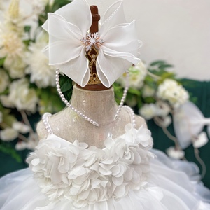 Robe de soirée princesse pour bébés filles, style ODM, fabriquée au Vietnam, prix compétitif, deux bretelles, fleurs perlées, évasée, longueur genou - Product Image 6