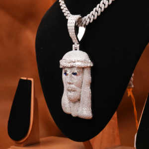 Colgante de retrato de Jesús de Plata de Ley 925 para hombre, Diamante de moissanita, estilo Hip Hop, joyería corporal personalizada, regalo Cristiano - Product Image 3