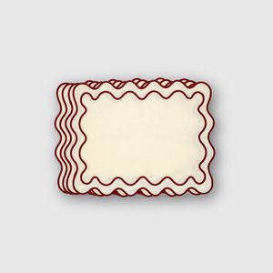 Premium Classic Embroidered <b>Linen</b> Table Place Mats-Durable Traditional Festive Home Decor for Family Gatherings - Product Image 1