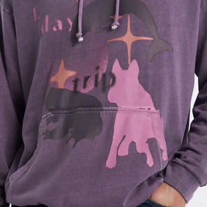 Nueva moda personalizada Color sólido básico, mezcla de algodón Sudadera con capucha de alta calidad de gran tamaño Drop Shoulder Acid Wash Hoodies Hombres - Product Image 5