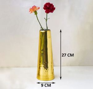 Interior Handicraft Brass Flower <b>Vase</b> Holder Hammered Bottom Design for Antique <b>Vintage</b> Living Room Decor Home and Office - Product Image 3