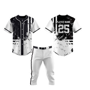 Ensemble de tenue de baseball et softball unisexe à boutons, personnalisable par sublimation, pour équipe, tailles plus grandes, maillots et pantalons de baseball - Product Image 2