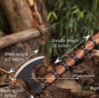 Vente en gros de haches tomahawk à double lame en acier à haute teneur en carbone, fabriquées à la main, de qualité industrielle, personnalisées OEM/ODM, PRESTIGE BLADES, manche en bois de frêne