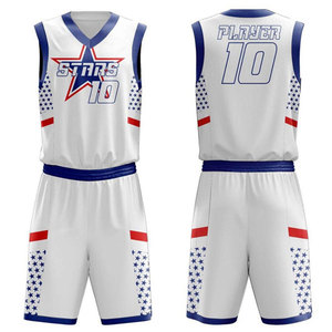 Uniformes de Baloncesto Personalizados de Primera Calidad para Hombre Adulto, Camisetas de Secado Rápido 100% Poliéster con Estampado por Transferencia de Calor - Product Image 1