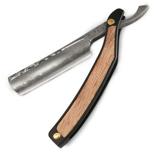 Stainless Steel Straight Edge <b>Men</b> <b>Razor</b> Folding Shaving Damascus Blade Barber <b>Razors</b> - Product Image 2