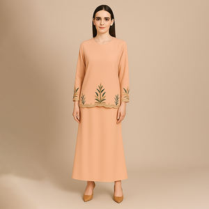 Conjunto moderno de Malasia tradicional Baju Kurung modesto musulmán Abaya poliéster transpirable de talla grande ocasión de fiesta de boda - Product Image 3