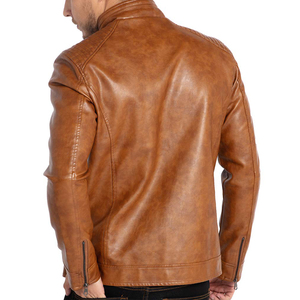 แจ็กเก็ตหนังผู้ชายสีน้ำตาล - Product Image 2