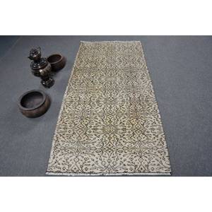 Classique Beige Marron 3.1 X 6.6ft Tapis En Laine Conception De Patchwork Turc pour Entrée Salon ou Chambre Support En Latex - Product Image 1