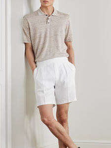 Fabricante al por mayor americano 100% Cachemira pura manga corta para camiseta Polo Camiseta de punto ecológica para hombres Marfa - Product Image 2