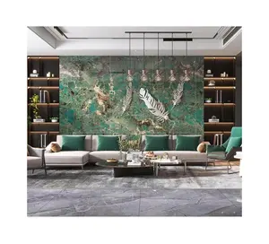 Modern Design Green Sintered Stone Coffee Dining Table Top For Flooring