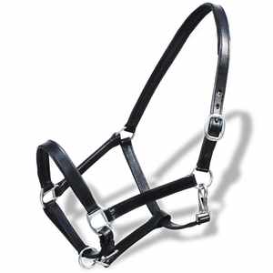 Licol en cuir véritable Halter stable Doux Rembourré Marron/Noir Cob/Full - Product Image 3